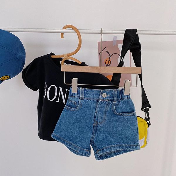 

shorts summer baby boys solid color denim cute casual girls, Black