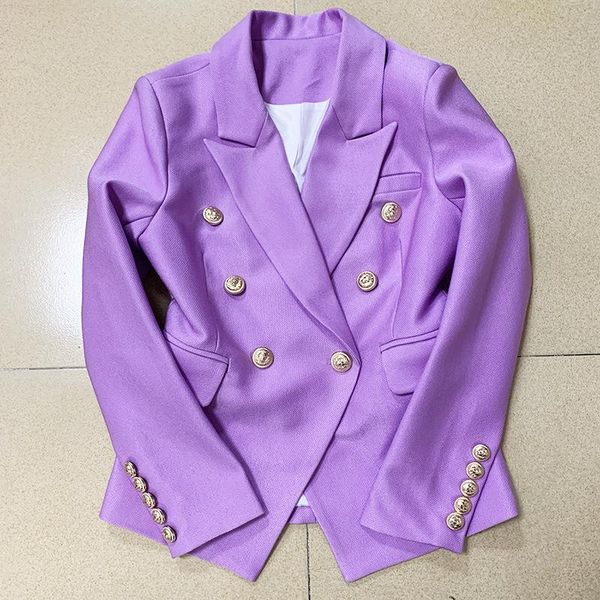

women's jackets star 2021 jacket coat double breasted metal lion buckle slim fit pique suit lilac purple o215, Black;brown