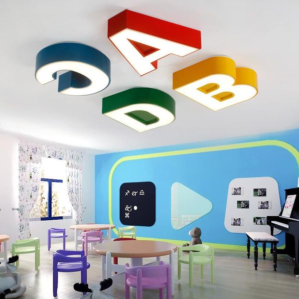 

ceiling lights kid's led lamp letter abc bedroom light home lighting living room kindergarten classroom cartoon