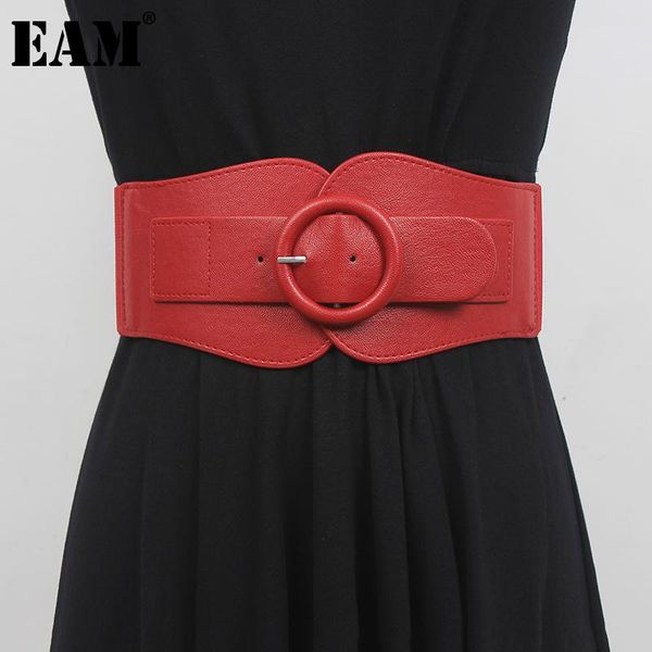 

belts [eam] pu leather camel red elastic wide long belt personality women fashion tide all-match spring autumn 2021 1dd9568, Black;brown