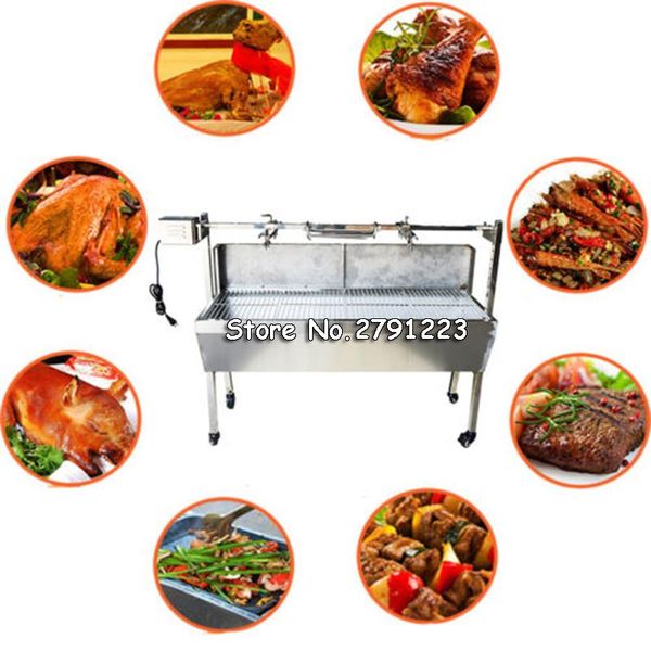 

grills 35" stainless steel bbq pig goat chicken spit roaster multifunctional electric barbecue grill convention with windshield 220v