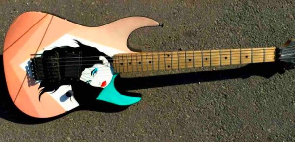 

customized hand painting bc electric guitar with hardcase