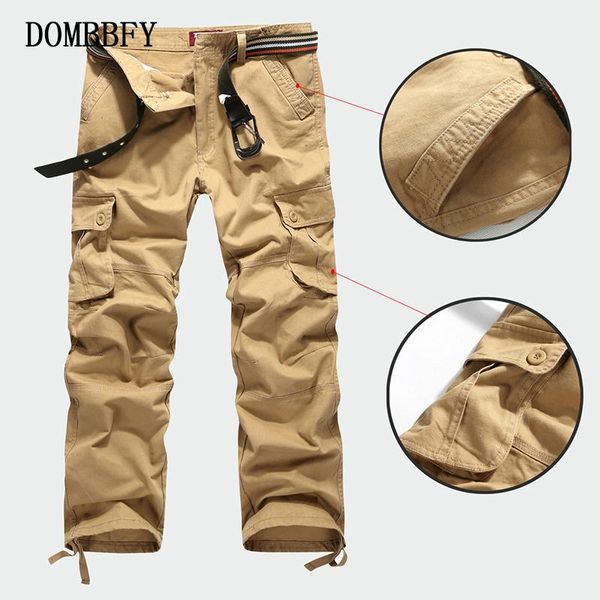 

men's pants men cargo mens loose army tactical multi-pocket casual trousers pantalon homme male military overalls big size 29-44, Black