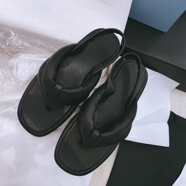 

sandals fashion summer women's shoes square toes flats genuine leather solid decoration design, Black