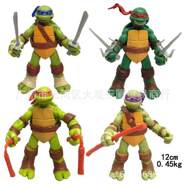 

four ninja tortoise dolls around anime