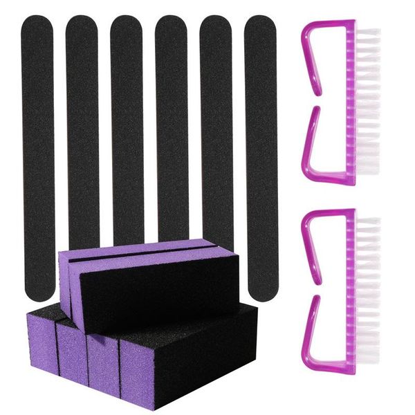 

nail art kits 14pcs manicure tool set file high elastic cotton tofu block claw brush dust professional