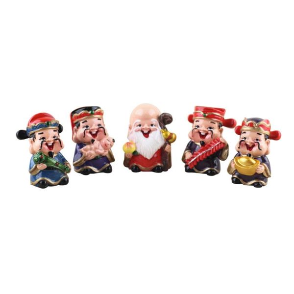 

interior decorations 5pcs god of wealth style resin car display ornaments home
