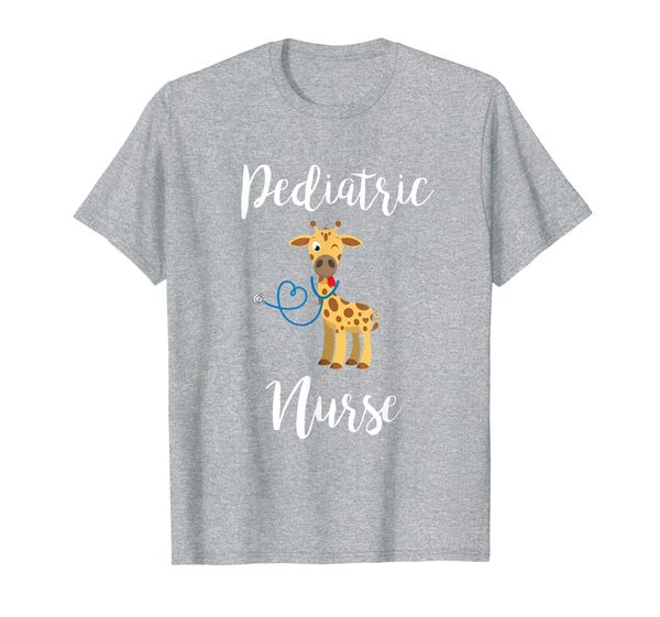 

pediatric nurse tshirt rn shirt pediatrics giraffe gift tee, White;black