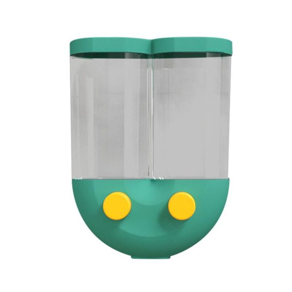 

push-type wall-mounted cereals storage tank kitchen waterproof sealed grains dispenser hanw88 bottles & jars