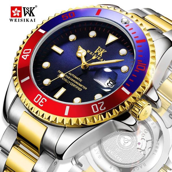 

luminous diver watch automatic mechanical watches sports luxury men's diving male wristwatch relogio masculino wristwatches, Slivery;brown