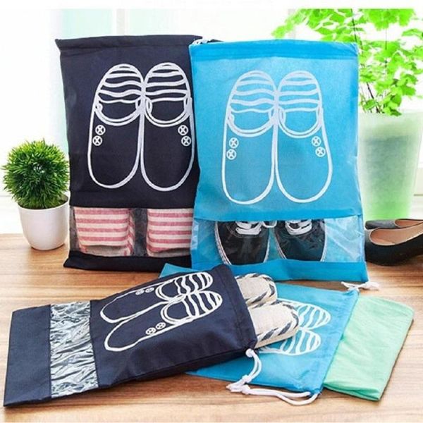 

storage boxes & bins bag non-woven laundry shoes for travel pouch portable tote drawstring organizer