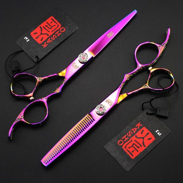 

hair scissors plum handle professional cutting barber scissor salon scisors thinning shears hairdressing