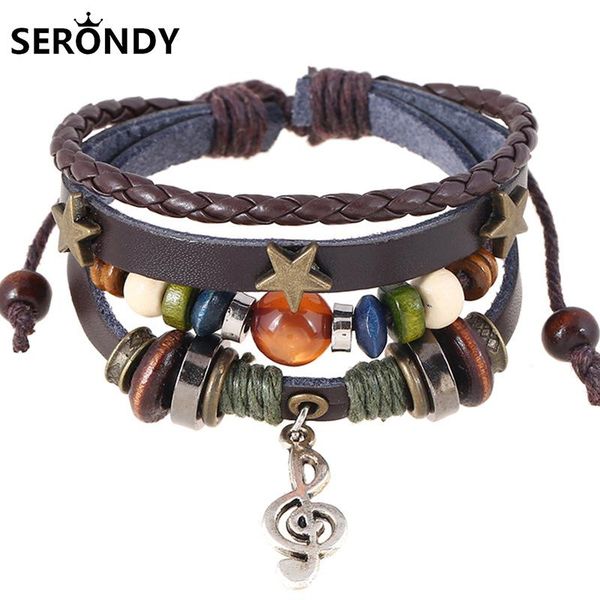 

alloy leather beads braided rope punk multilayer bracelets bracelet for women men friends gift 2021 jewelry accessories sl10676 charm, Golden;silver