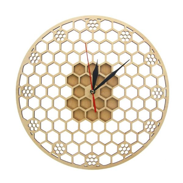 

wall clocks hexagon wooden clock honeycomb sacred geometry comb modern mandala watch bee lover keeper room deco gift silent sweep