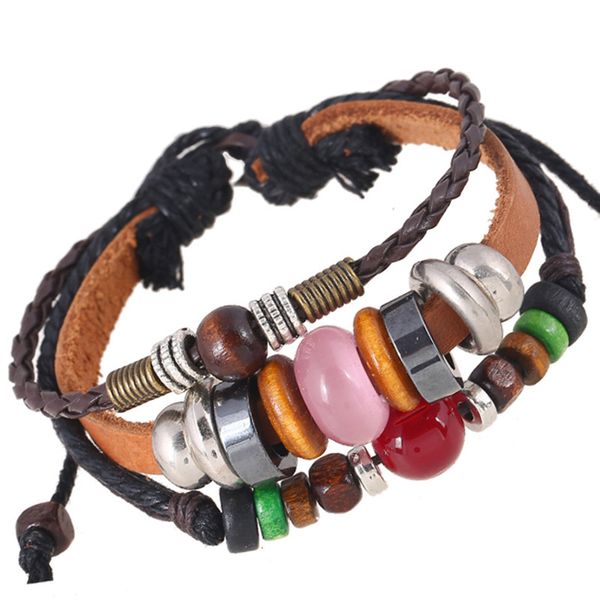 

bangles bracelet beaded leather quality assurance, Black