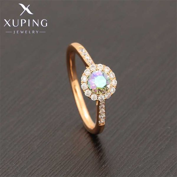 Xuping gioielli arrivo cristalli multicolori a forma rotonda anelli per le donne regalo del partito ZBR189 211217