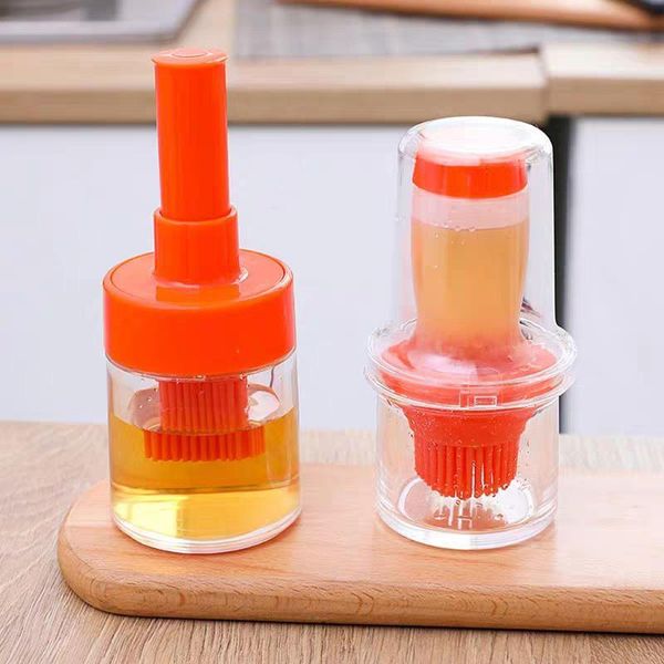 

tools & accessories portable press-type silicone oil brush with bottle heat-resistant bbq push-type kitchen gadgets baking