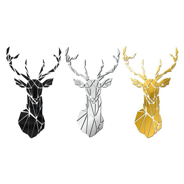 

luxury diy 3d deer wall decals acrylic mirror stickers crystal decor craft tools