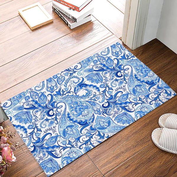 

cushion/decorative pillow paisley pattern ethnic style flower door mats kitchen floor bath entrance rug mat rubber non slip
