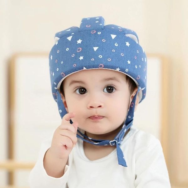 

caps & hats cotton infant toddler safety helmet baby kids head protection hat for walking crawling learns to walk the crash, Yellow