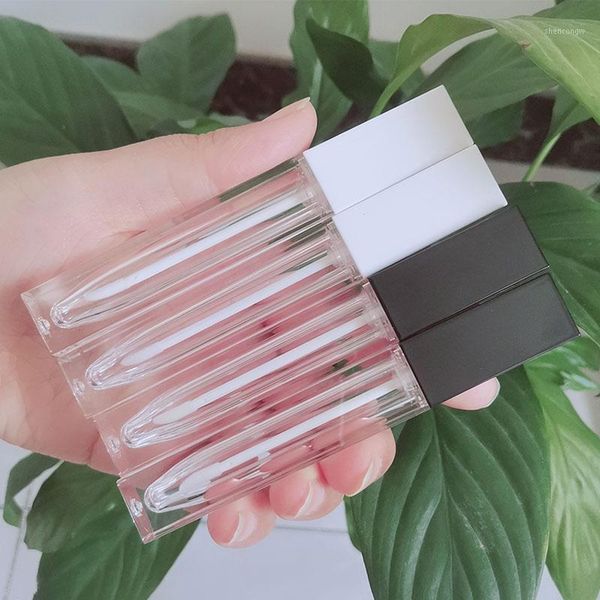 

storage bottles & jars 50pcs 7ml arrival diy black lip gloss tubes empty with brush