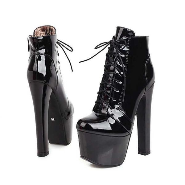 

boots women's autumn and winter water platform high heel short night club fashion size 33-46, Black
