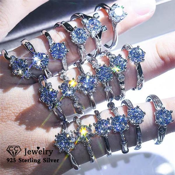 

wedding rings for women s925 cubic zirconia diamant ring fashionable trendy engagement bridal jewelry accessories gift, Slivery;golden