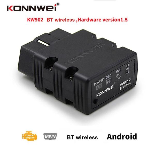 

code readers & scan tools kw902 bluetooth autoscanner konnwei elm327 v1.5 obd2 scanner pic18f25k80 mini elm 327 obdii reader for android pho