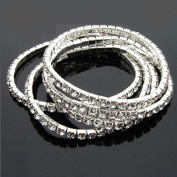 

link, chain shining crystal rhinestone elastic bracelets for women 1/2/3/4/5 rows fashion punk layered ankle bracelet trend party jewelry, Black