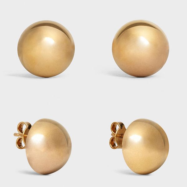 

celi 2021 simple earrings adopt lathe process to cut semi-circular brass gold-plated female earrings, Silver