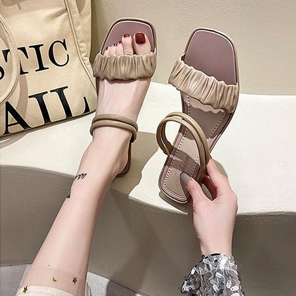 

sandals 2021 women's dual-use in high heels fashion korean version of the simple outer wear and slippers, Black