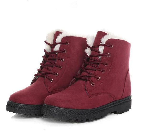 

boots ladies winter warm suede 35-44 platform red shoes for women, Black