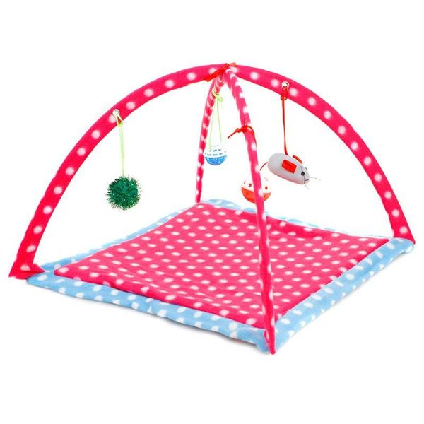 

cat toys play mat, tent activity center with hang balls mice lx9c