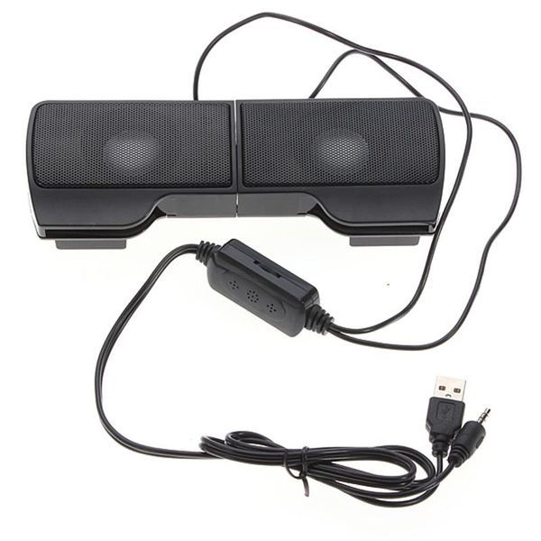 

portable speakers 2021 usb2.0 stereo speaker clip-on mini 3.5mm audio jack pc volume control soundbar notebook computer