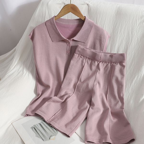 

women's jumpsuits & rompers summer korean knitted 2 piece sets women outfits sleeveless vest + shorts suits fashion casual two, Black;white