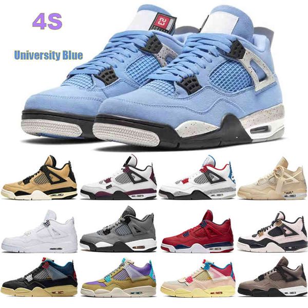 

2021 university blue 4 4s mens basketball shoes white oreo metallic purple black cat bred shimmer cactus jack men women sneakers us 5.5-13