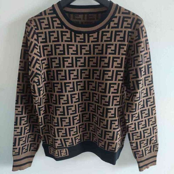 

2022 factory wholesale new huanxin autumn winter old flower letter jacquard round neck pullover elastic long sleeve sweater women, White;black