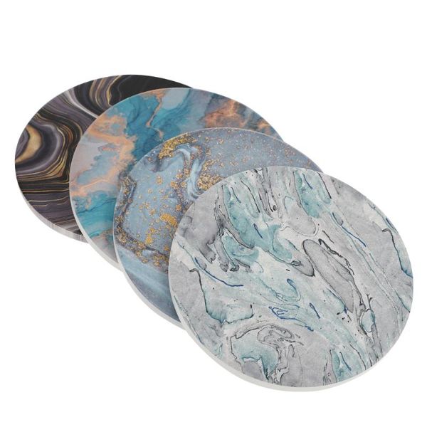 

mats & pads 4pcs deskmarble pattern cup delicate ceramic decors