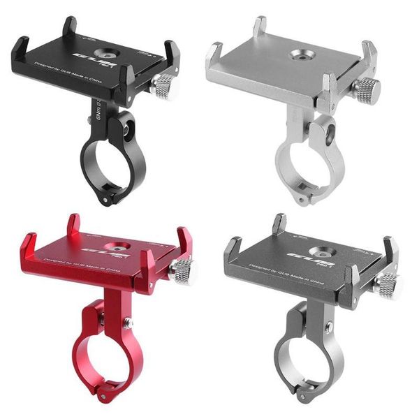 

universal alloy bike cell phone holder aluminum bicycle handlebar support for 3.5-6.2inch bracket mount prop mounts & holders