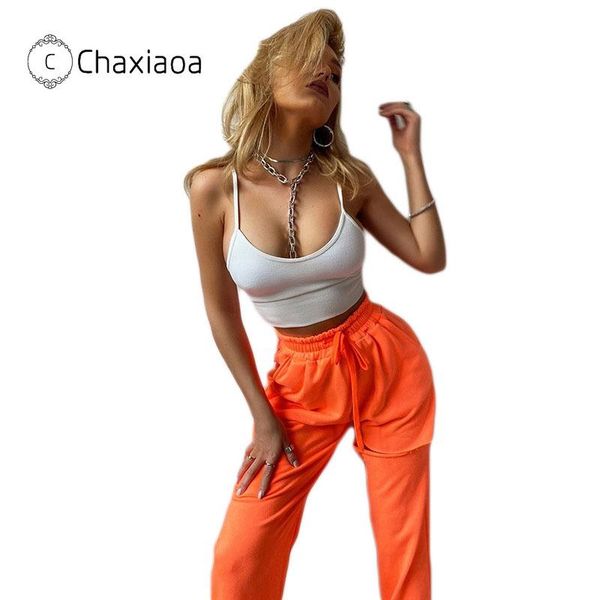 

women's pants & capris chaoxiaoa women sweatpants solid casual high waist bandage joggers hole sport trousers streetwears x97, Black;white