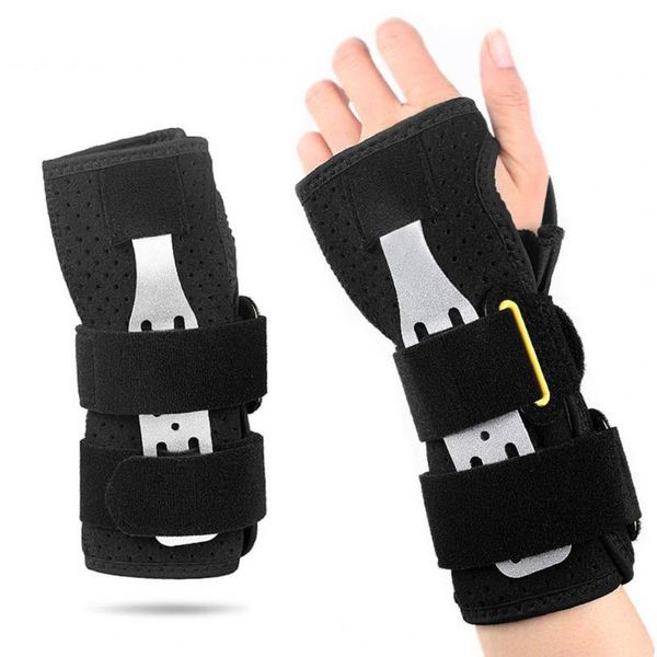 

1pc right/left hand wrist brace adjustable support for sports carpal injuries safety accessories, Black;red