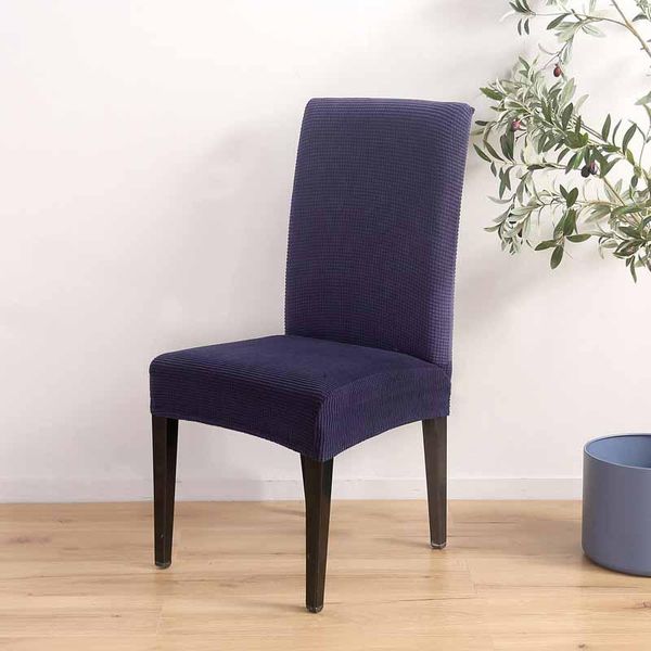 

chair covers 4/6 pcs solid color cover spandex stretch knitting seat universal size dining room kitchen wedding banquet el