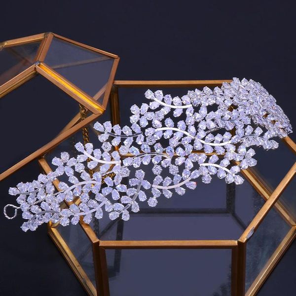 

hair clips & barrettes ymor luxury cubic zirconia headwear bridal crystal crown wedding accessories beauty graduation bride tiaras 145, Golden;silver