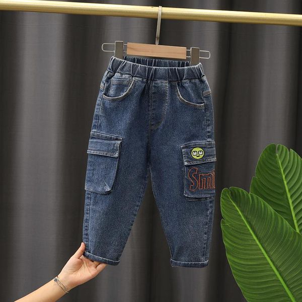 

jeans 2-8years solid color denim overalls for baby boys spring autumn girls girl casual style toddler clothes, Blue