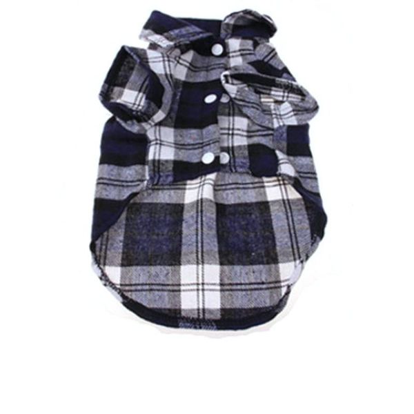

dog apparel xs/s/m/l small pet casual checked shirt cotton cloth lapel coat jacket costume clothes colorful