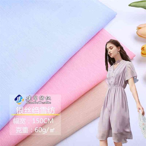 

60d bright chiffon dress shirt silver silk crepe fashion fabric, Black;white