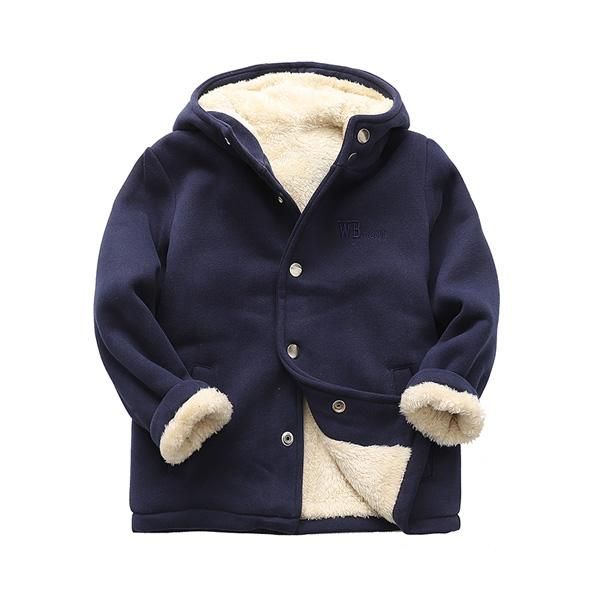 

children's cotton-padded coat boy's windbreaker lambskin thick, Blue;gray