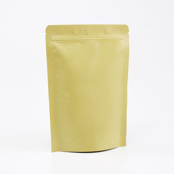 9 * 14cm Doypack Kraft Paper Mylar Saco De Armazenamento Stand up Alumínio Folha Tea Biscoito Pacote DH8475