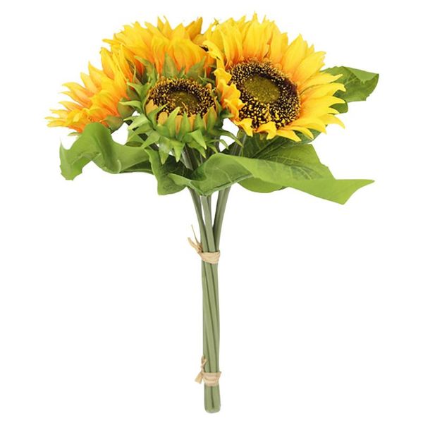

decorative flowers & wreaths artificial silk flower sunflower bouquet daisy home garden wedding table diy simulation accessorie plant fd