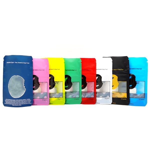 

8 colors 3.5g original cookie childproof mylar bags runtz smell proof zipper packaging bag stand up pouch with clear window